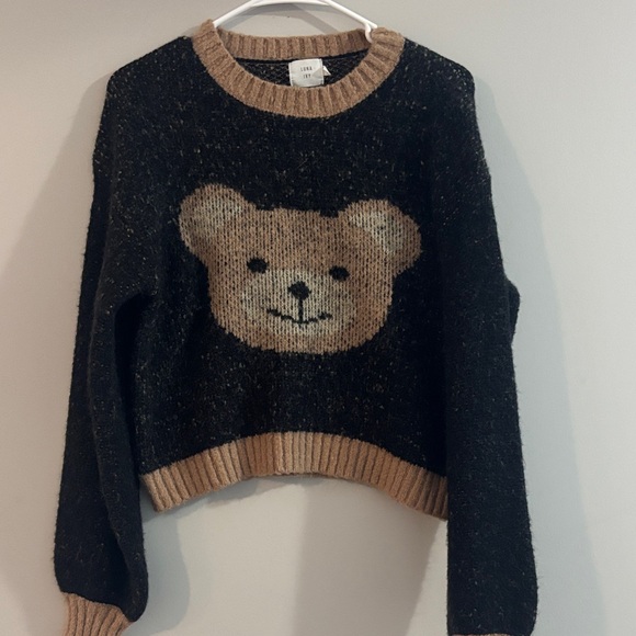 Charming Black and Tan Bear Sweater - Picture 1 of 3
